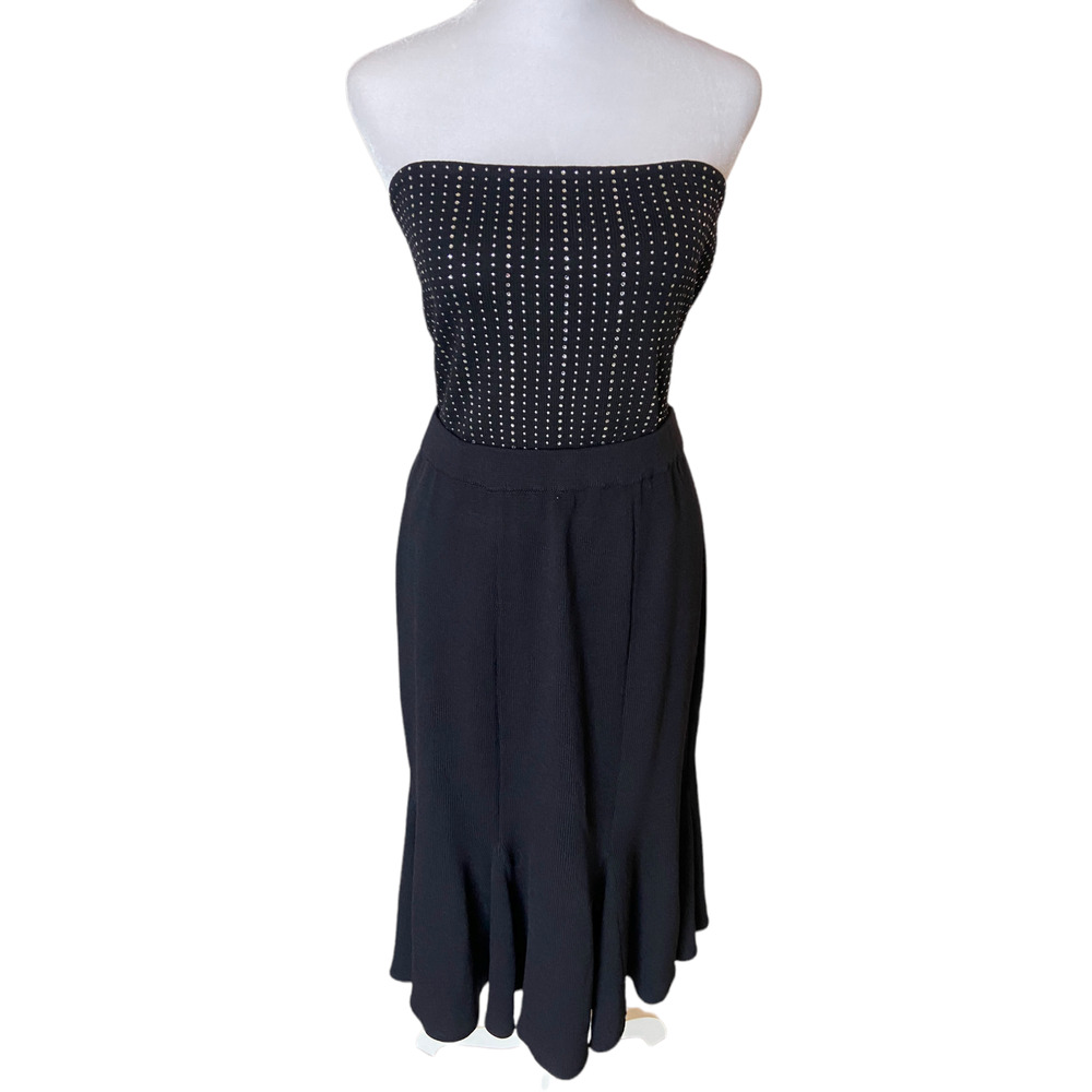 St. John Santana black knit skirt